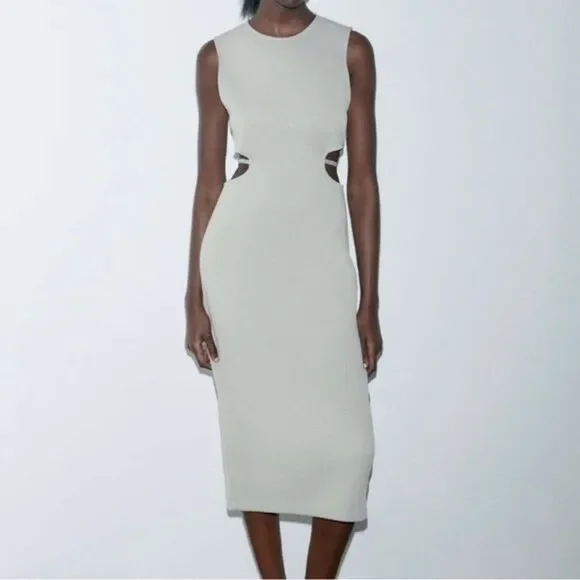 Zara | Midi Bodycon Cutout Dress - Picture 1 of 10